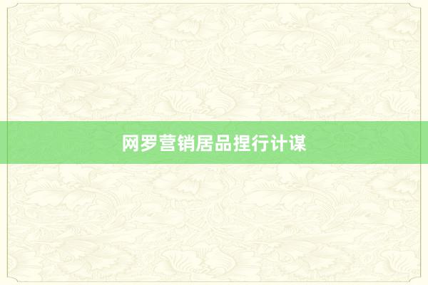 网罗营销居品捏行计谋